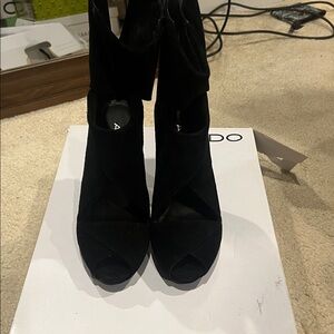 Aldo Elegant Black Heeled Boots
